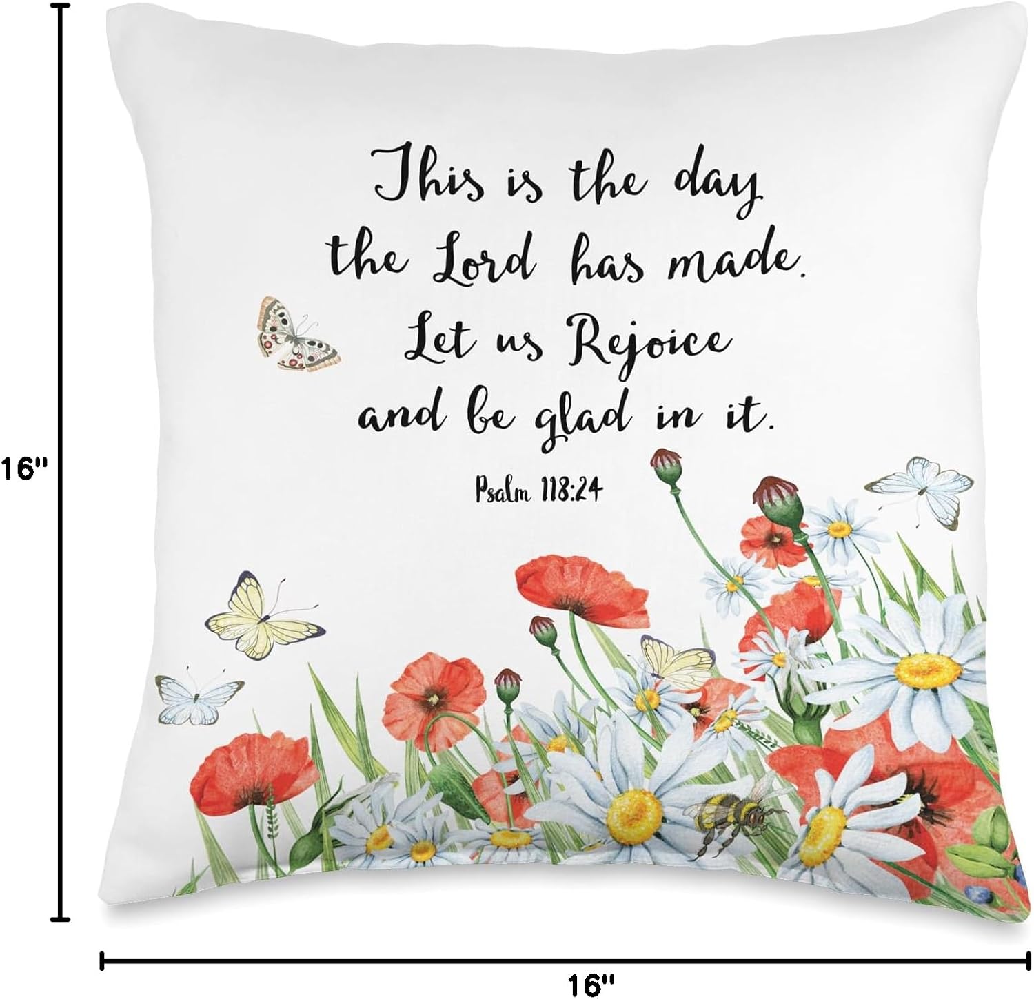 Floral Poppy Throw Pillow