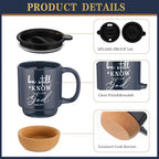 Be Still & Know" Christian Gift Set for Men – Leather Bible Journal, Cork Ceramic Mug & Pen