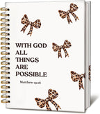 Bible Journal for Women, Christian Prayer Journal Notebook, Gift for Teen Girls, Bible Study Supplies, Coquette Preppy Pink Aesthetic