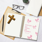 Bible Journal for Women, Christian Prayer Journal Notebook, Gift for Teen Girls, Bible Study Supplies, Coquette Preppy Pink Aesthetic