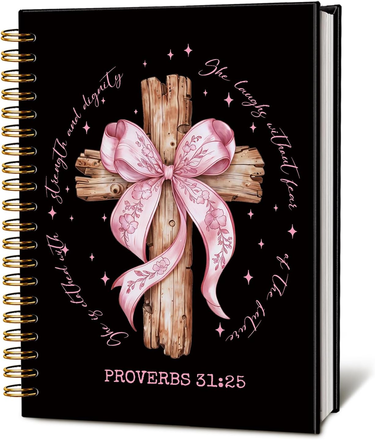 Bible Journal for Women, Christian Prayer Journal Notebook, Gift for Teen Girls, Bible Study Supplies, Coquette Preppy Pink Aesthetic