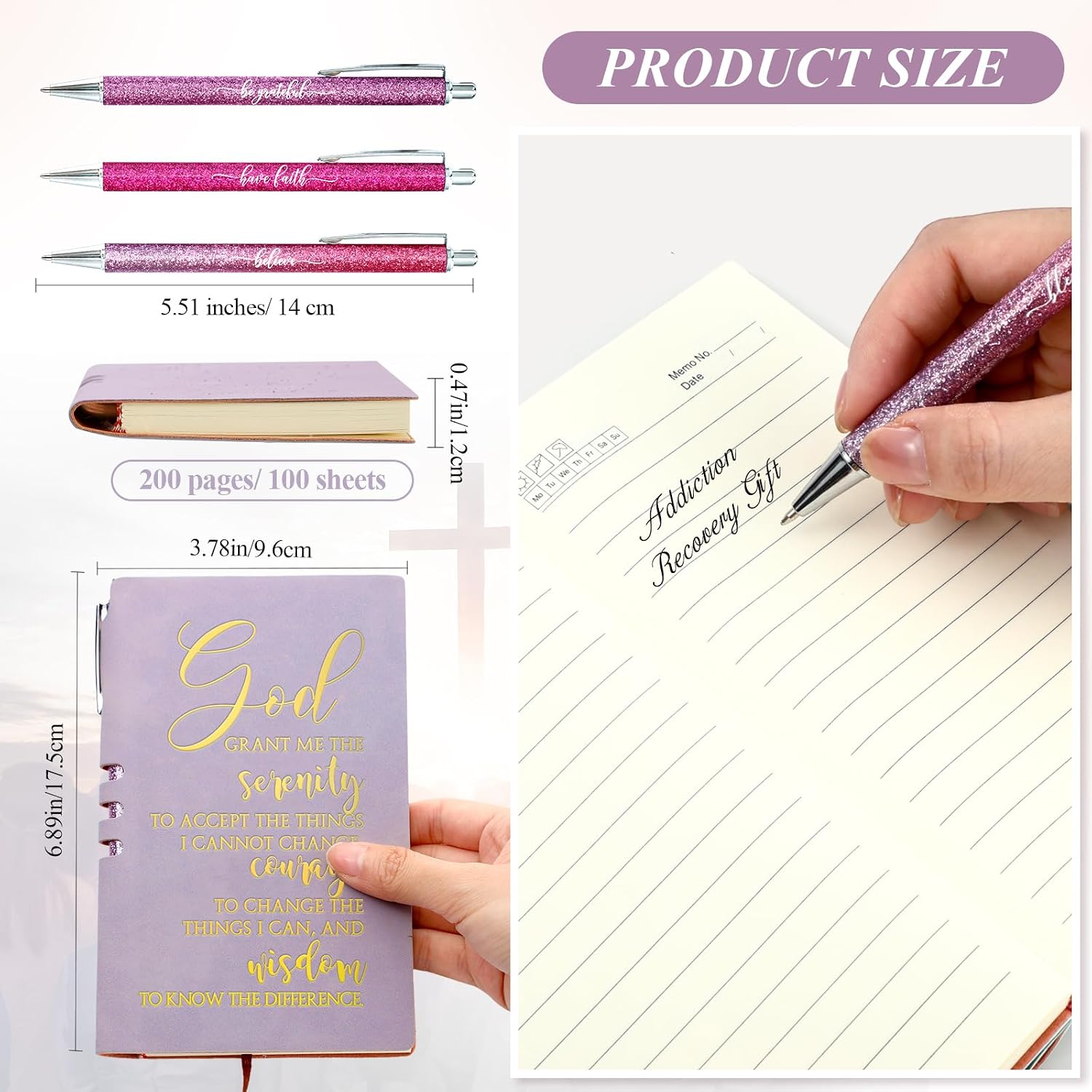 Christian Gifts for Women, Prayer Journal and Pen Gift Set with Gift Box, Scripture Notebook, Faith Gift for Graduation, Church, Sunday School
