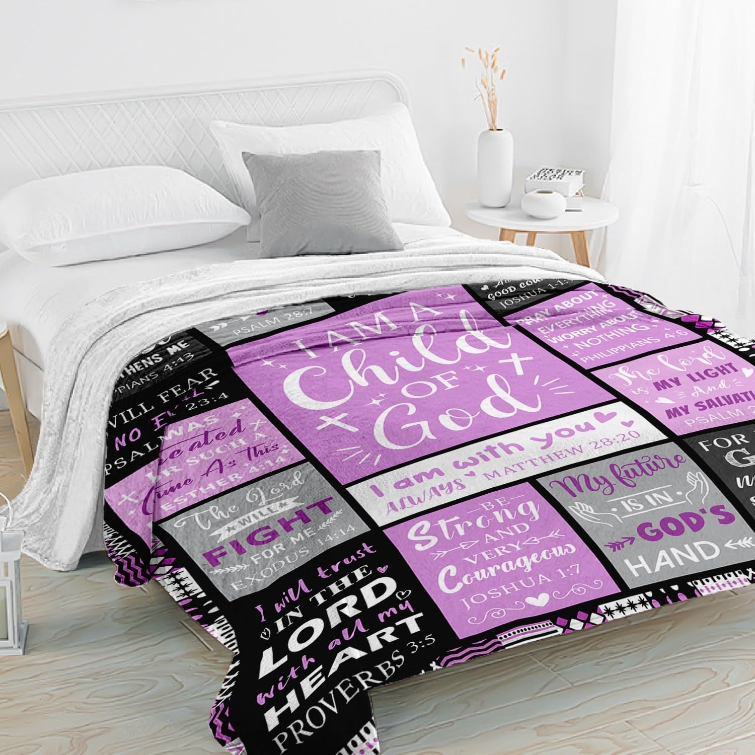 I Am a Child of God" Blanket 50"×60" – Baptism & Confirmation Gift for Teen Girls, Christian Throw
