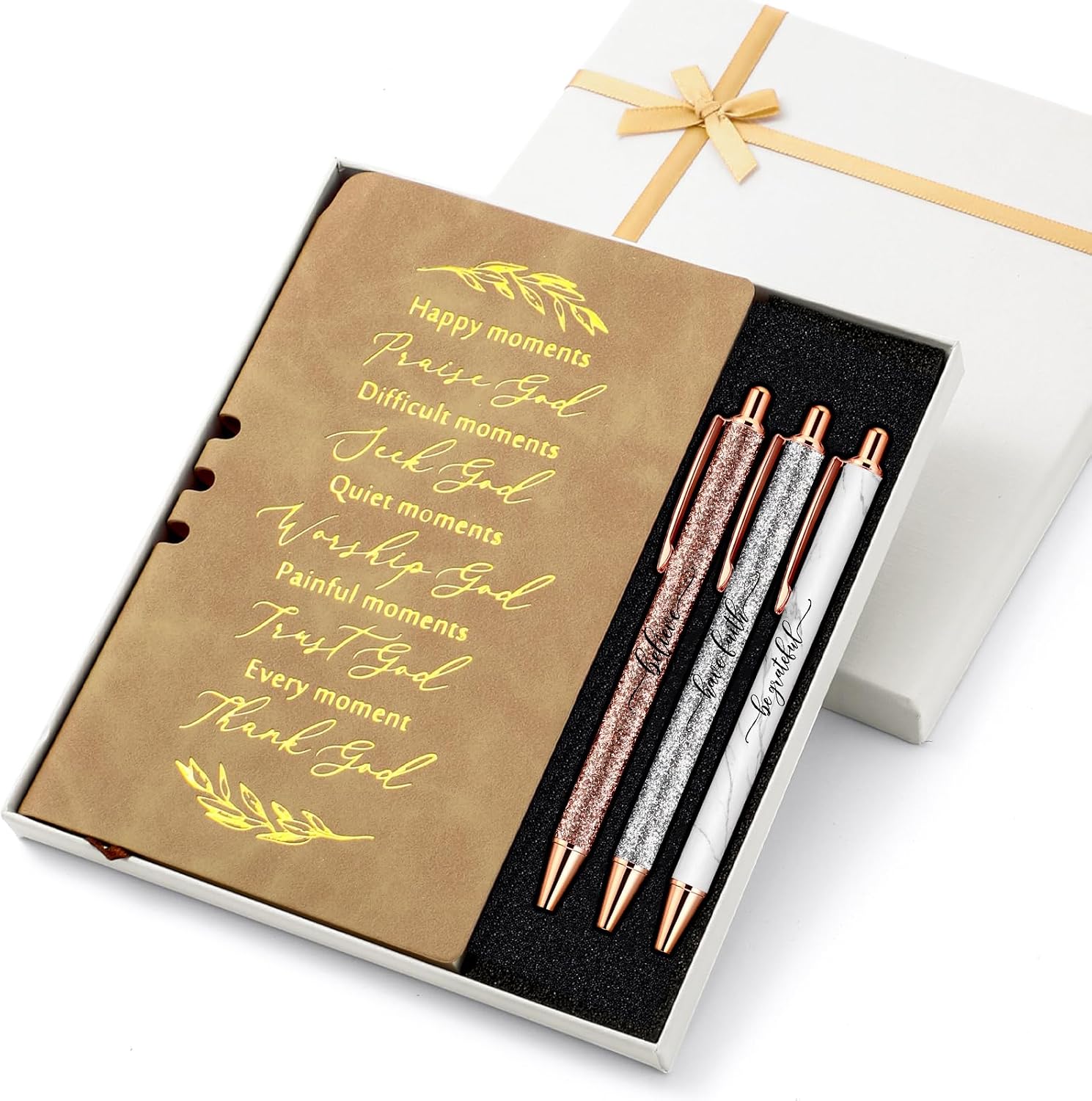 Christian Gifts for Women, Prayer Journal and Pen Gift Set with Gift Box, Scripture Notebook, Faith Gift for Graduation, Church, Sunday School