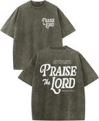 Christian Jesus Shirts for Men Religious Praise the Lord Bible Verse Shirt Oversized Graphic Tees Acid Wash Tshirt