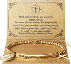 God Is Within Her" Christian Bracelet for Women – Bible Verse Cross & Butterfly Charm, Stainless Steel Faith Gift