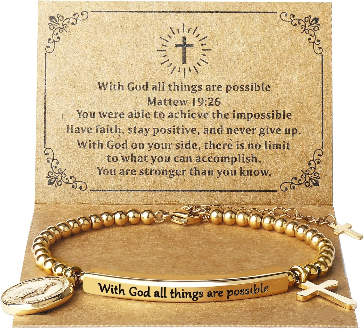 God Is Within Her" Christian Bracelet for Women – Bible Verse Cross & Butterfly Charm, Stainless Steel Faith Gift