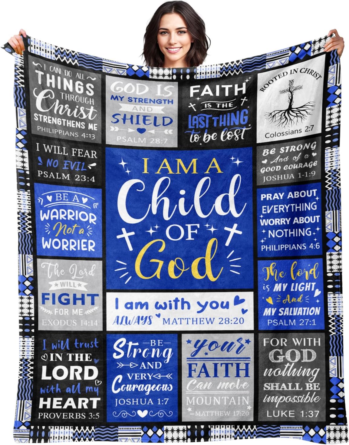 I Am a Child of God" Blanket 50"×60" – Baptism & Confirmation Gift for Teen Girls, Christian Throw