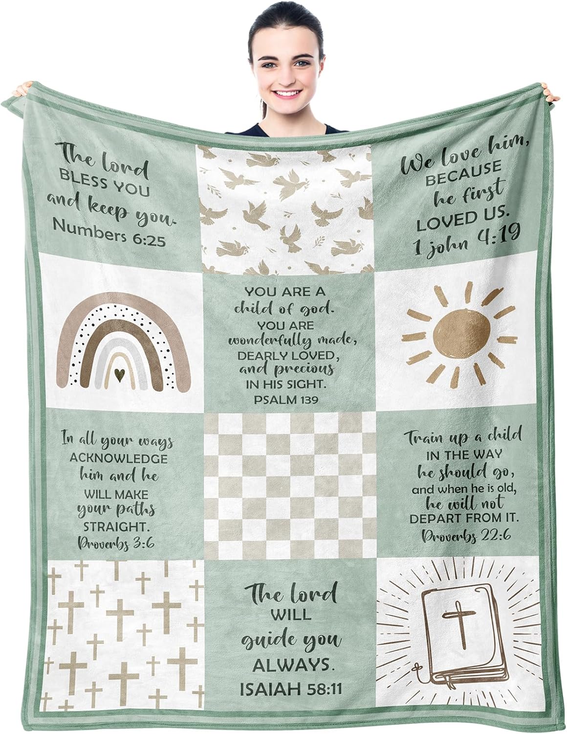 Man of God" Blanket 60"×50" – Christian Bible Verse Throw, Faith Gift for Men, Dad, Husband & Him