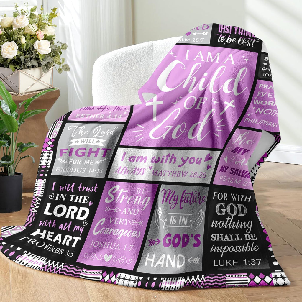 I Am a Child of God" Blanket 50"×60" – Baptism & Confirmation Gift for Teen Girls, Christian Throw