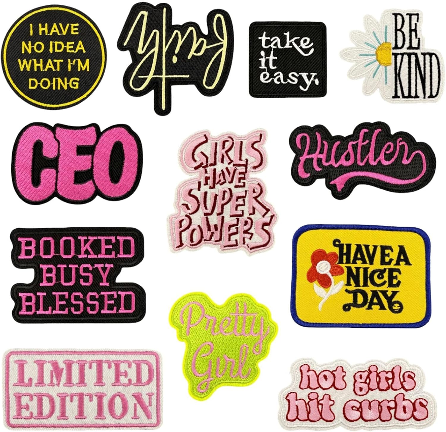 Love Jesus Christian Iron-On Patches – 10 Pack Religious Embroidered Appliqué for Hats, Jeans, Bags & DIY