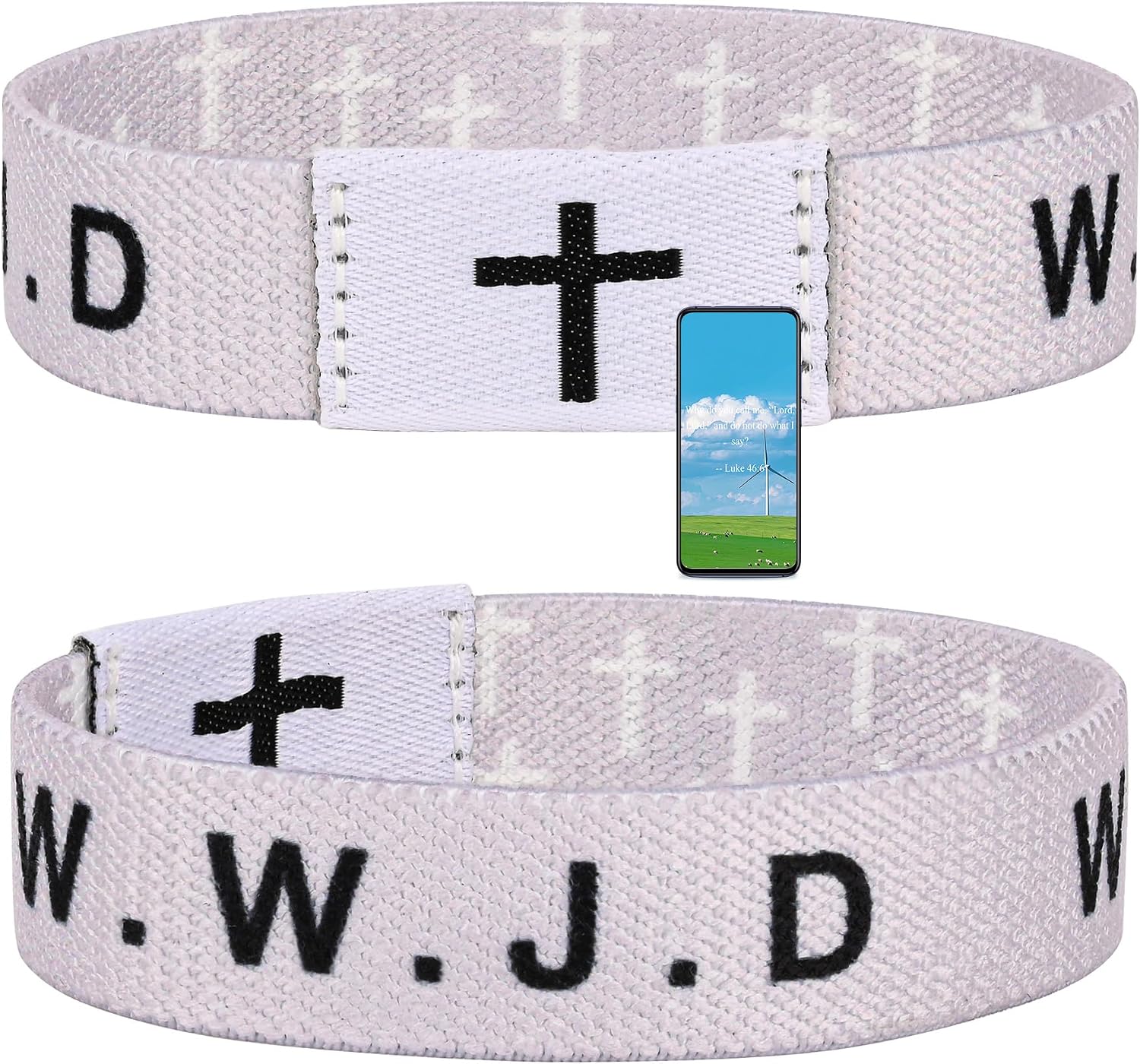 Daily Bible Verse WWJD Bracelet, Christian Faith Wristband for Women and Men, Jesus Gift Bracelet