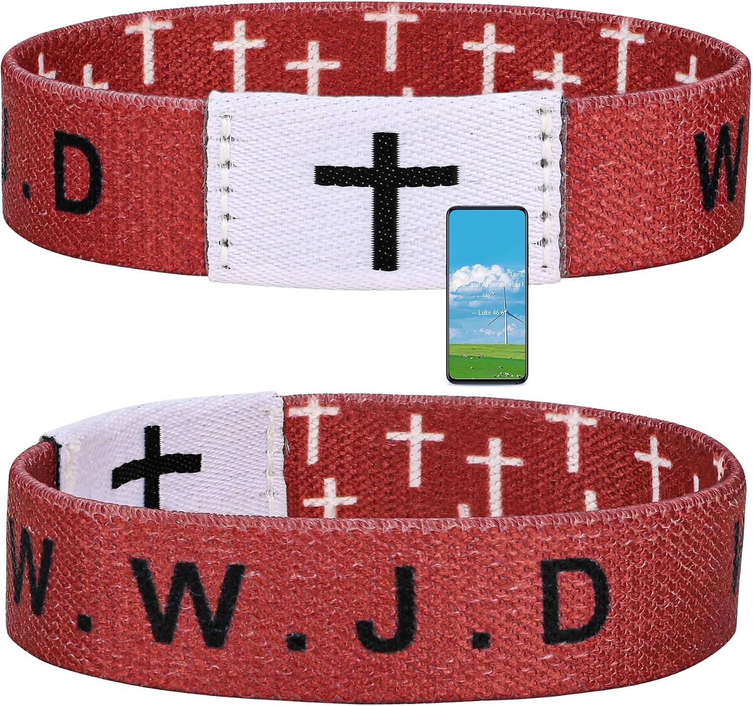 Daily Bible Verse WWJD Bracelet, Christian Faith Wristband for Women and Men, Jesus Gift Bracelet