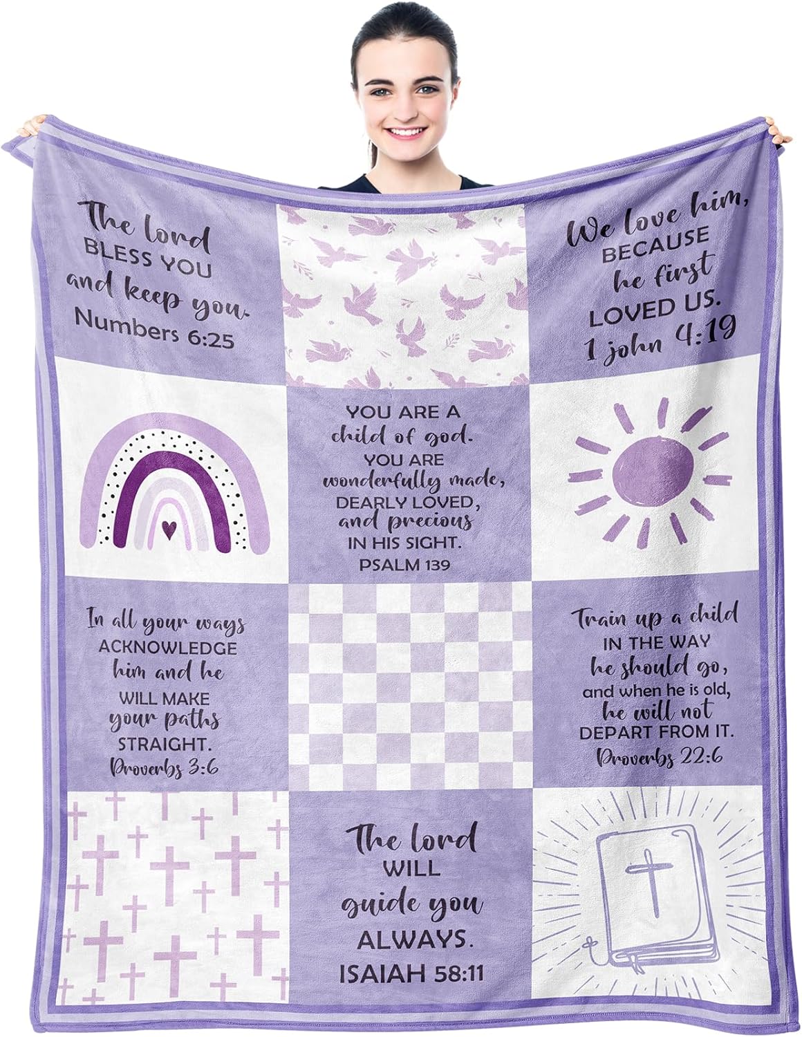 Man of God" Blanket 60"×50" – Christian Bible Verse Throw, Faith Gift for Men, Dad, Husband & Him
