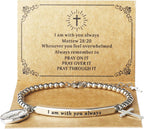 God Is Within Her" Christian Bracelet for Women – Bible Verse Cross & Butterfly Charm, Stainless Steel Faith Gift