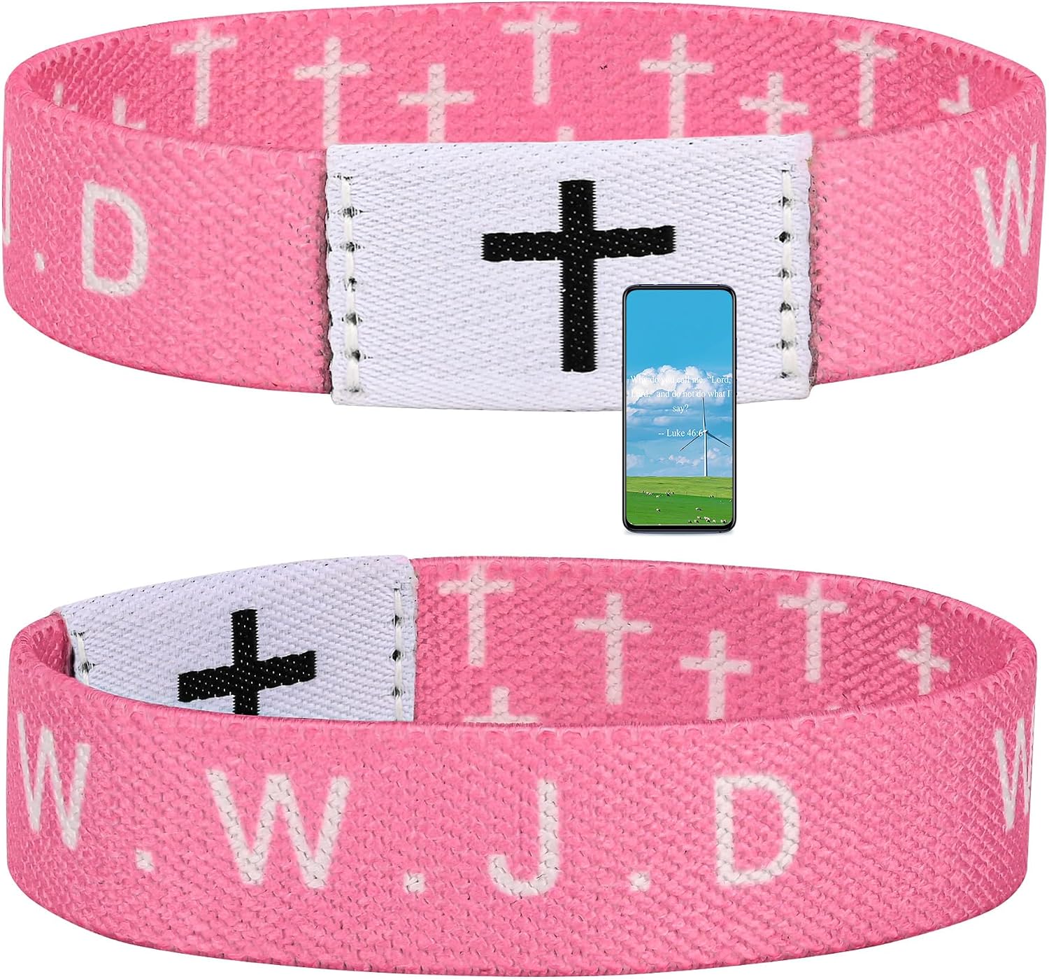 Daily Bible Verse WWJD Bracelet, Christian Faith Wristband for Women and Men, Jesus Gift Bracelet
