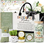 Christian Gift Basket for Women – Canvas Tote, Glass Cup, Candle, Socks & More Faith Gift Set for Her
