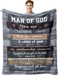 Man of God" Blanket 60"×50" – Christian Bible Verse Throw, Faith Gift for Men, Dad, Husband & Him
