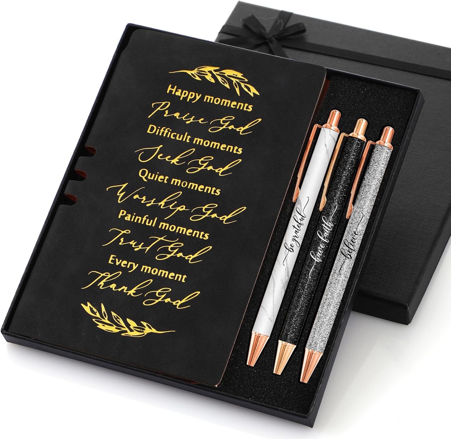Christian Gifts for Women, Prayer Journal and Pen Gift Set with Gift Box, Scripture Notebook, Faith Gift for Graduation, Church, Sunday School