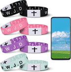 Daily Bible Verse WWJD Bracelet, Christian Faith Wristband for Women and Men, Jesus Gift Bracelet