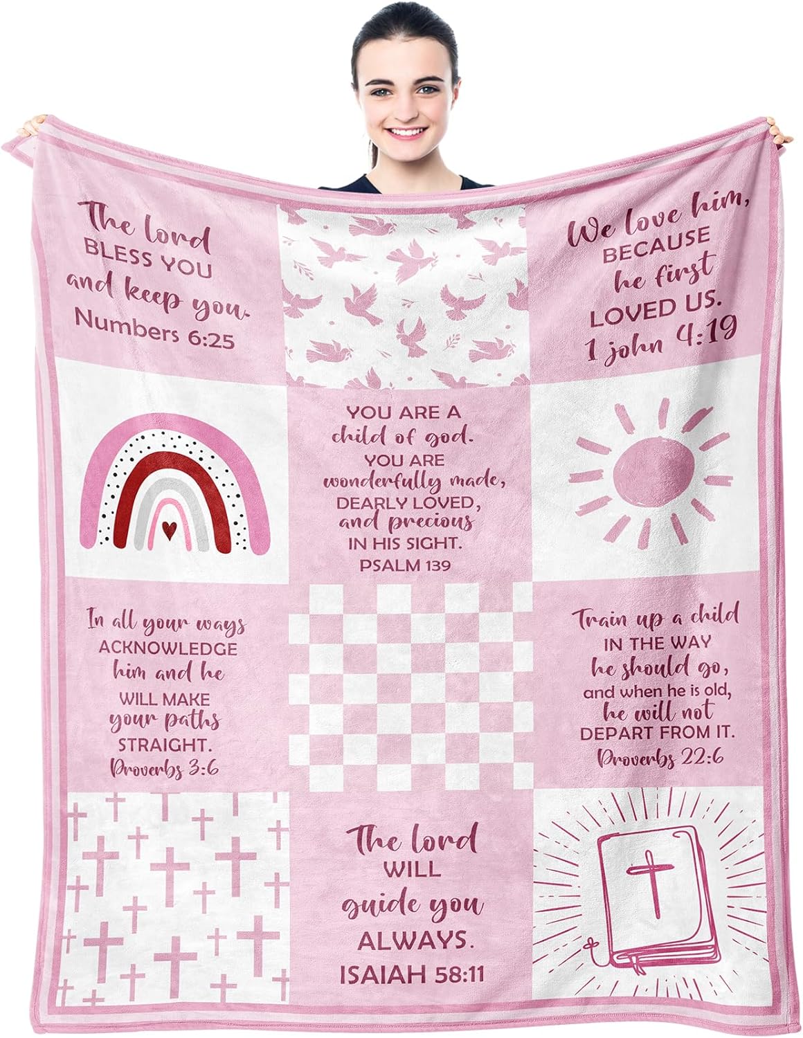 Man of God" Blanket 60"×50" – Christian Bible Verse Throw, Faith Gift for Men, Dad, Husband & Him