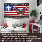 One Nation Under God - Patriotic Christian Flag (3x5 ft)