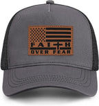 Faith Over Fear" Christian Hat for Men – American Flag Cross Baseball Cap, Father's Day & Christmas Gift