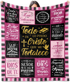 Spanish Christian Throw Blanket for Women 50"×60" – Regalo Cristiano "Todo lo Puedo en Cristo" for Mom & Her