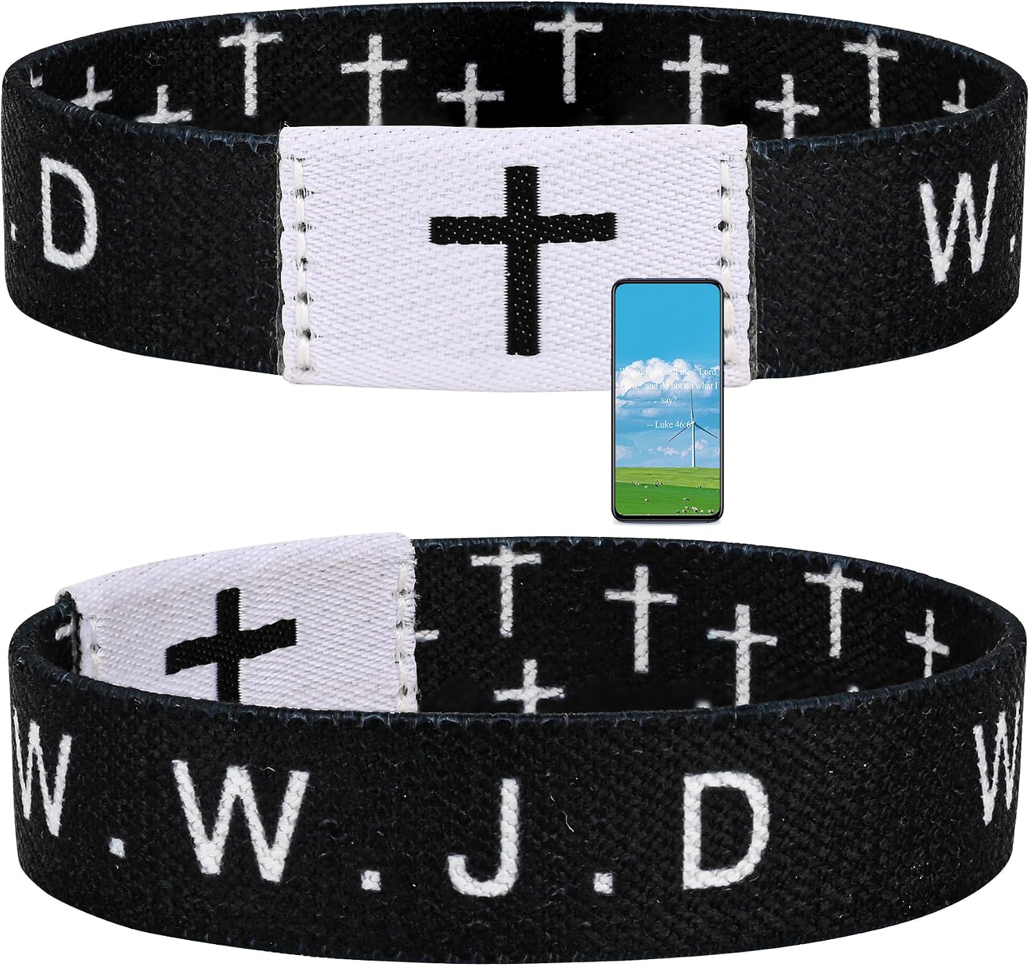 Daily Bible Verse WWJD Bracelet, Christian Faith Wristband for Women and Men, Jesus Gift Bracelet