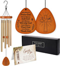 Christian Cross Wind Chimes for Outside 28" – Bible Verse Garden Decor, Faith Gift for Mom & Grandma (Gift-Boxed)