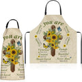 Christian Sunflower Apron for Women – "You Are" Bible Verse Apron with 2 Pockets, Faith Gift for Her