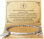 God Is Within Her" Christian Bracelet for Women – Bible Verse Cross & Butterfly Charm, Stainless Steel Faith Gift