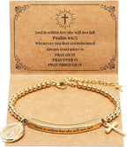 God Is Within Her" Christian Bracelet for Women – Bible Verse Cross & Butterfly Charm, Stainless Steel Faith Gift