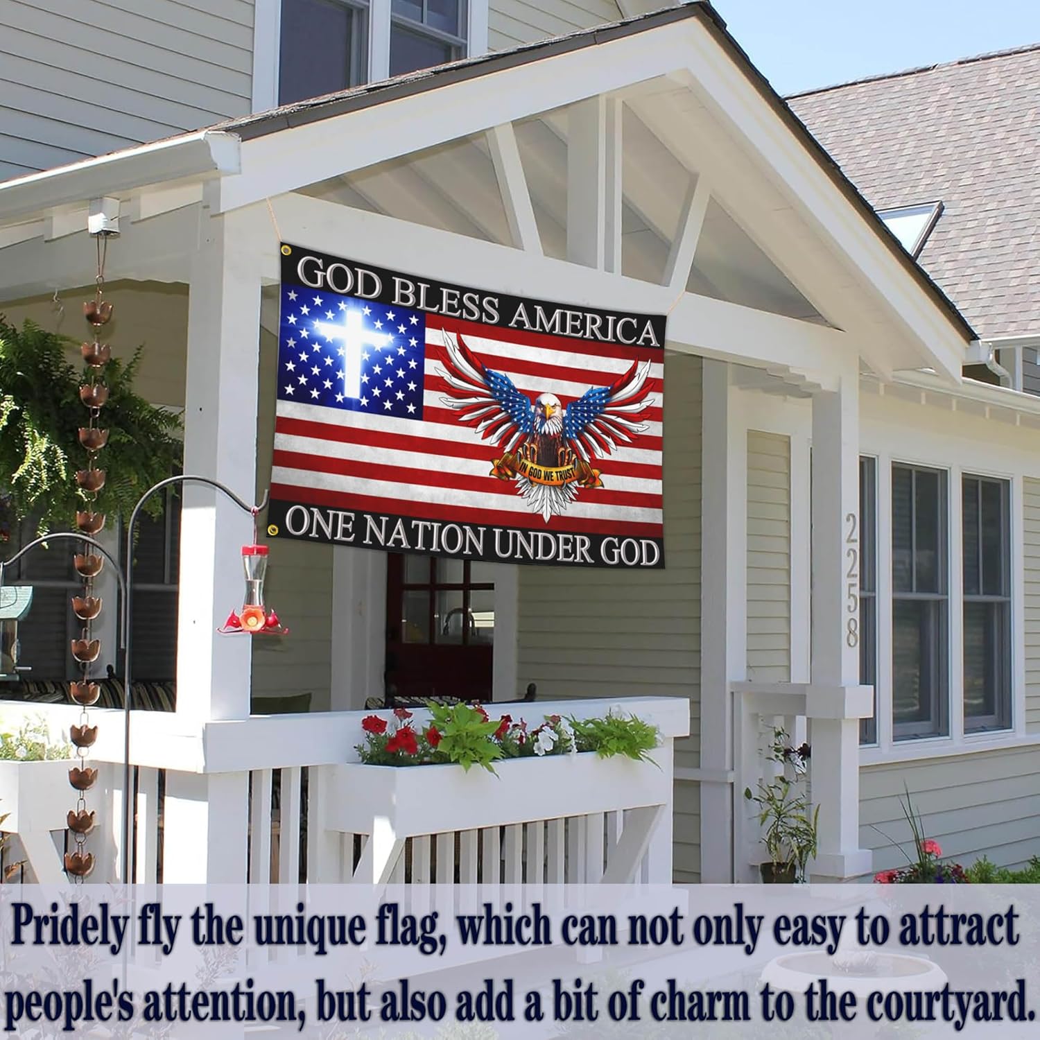 One Nation Under God - Patriotic Christian Flag (3x5 ft)