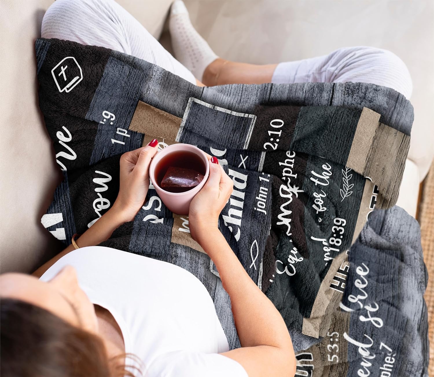 Man of God" Blanket 60"×50" – Christian Bible Verse Throw, Faith Gift for Men, Dad, Husband & Him