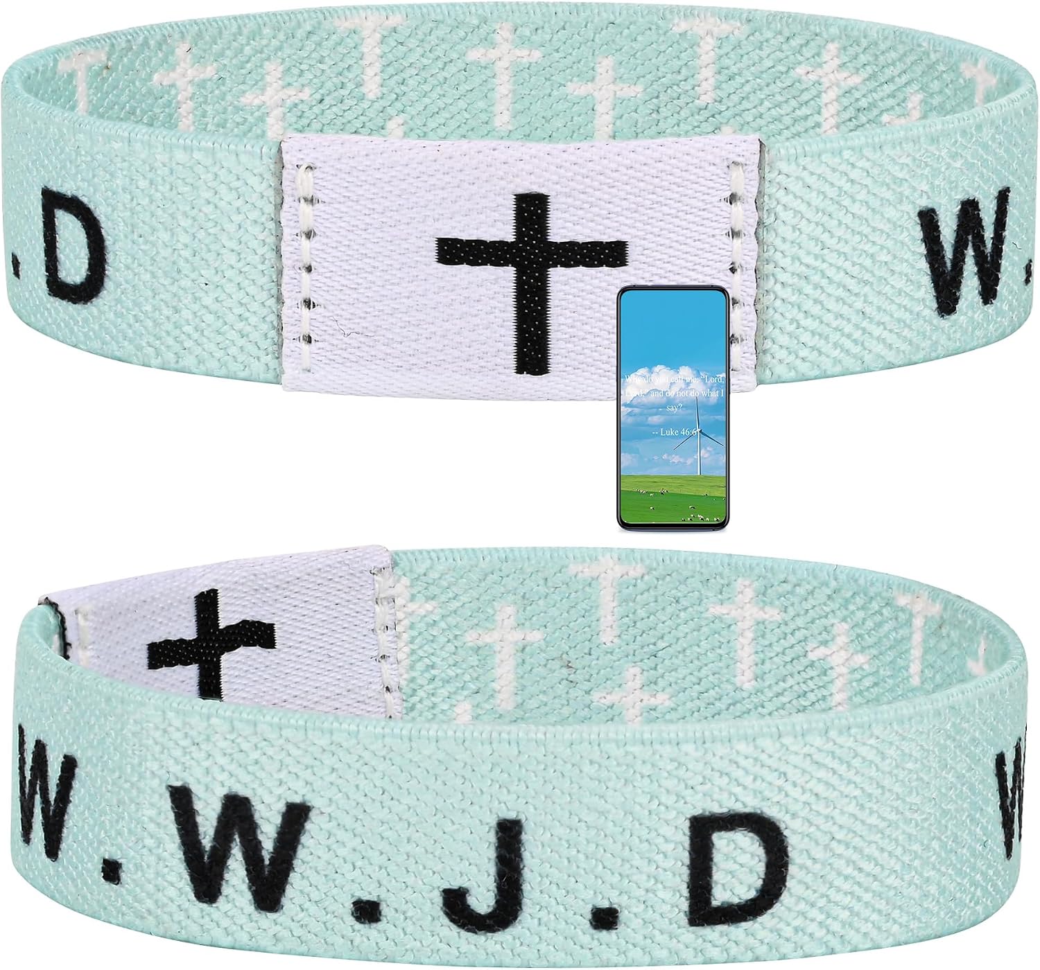 Daily Bible Verse WWJD Bracelet, Christian Faith Wristband for Women and Men, Jesus Gift Bracelet
