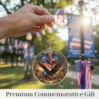 Faith & Freedom Cross Ornament – Patriotic Eagle American Flag Suncatcher, USA 250th Anniversary Keepsake (2026)