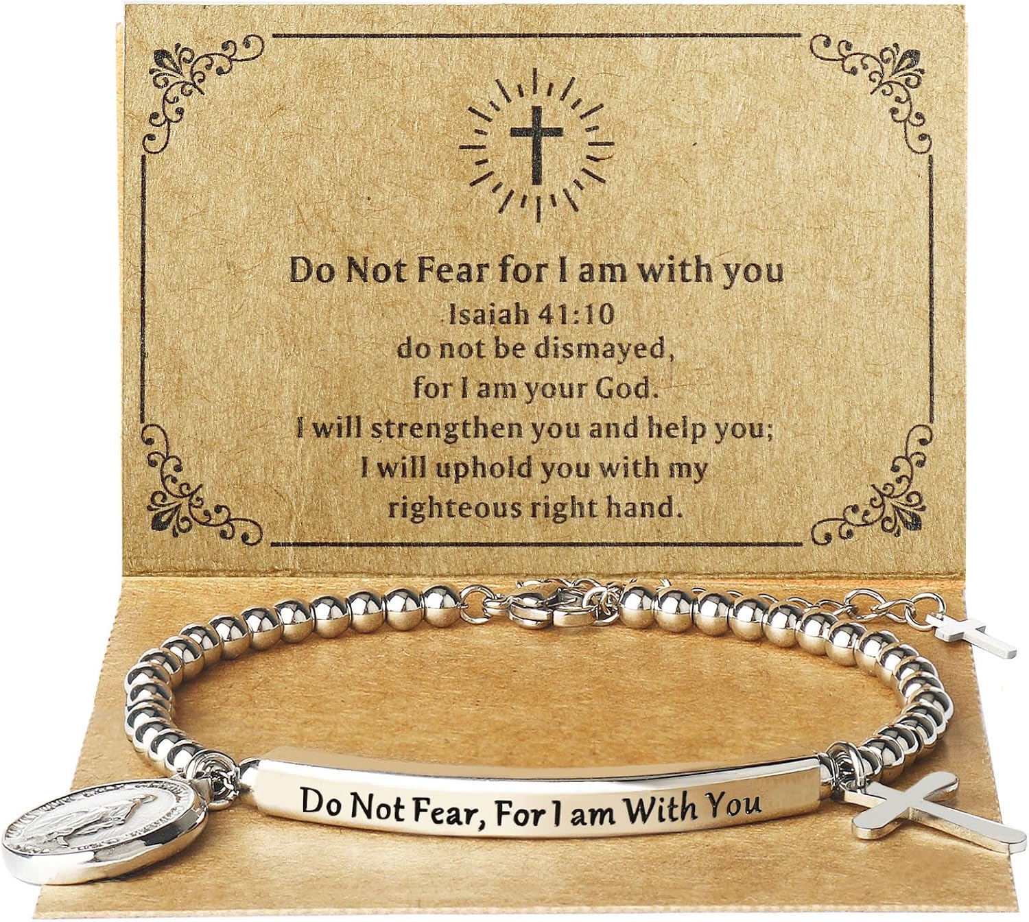 God Is Within Her" Christian Bracelet for Women – Bible Verse Cross & Butterfly Charm, Stainless Steel Faith Gift