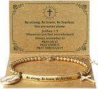 God Is Within Her" Christian Bracelet for Women – Bible Verse Cross & Butterfly Charm, Stainless Steel Faith Gift
