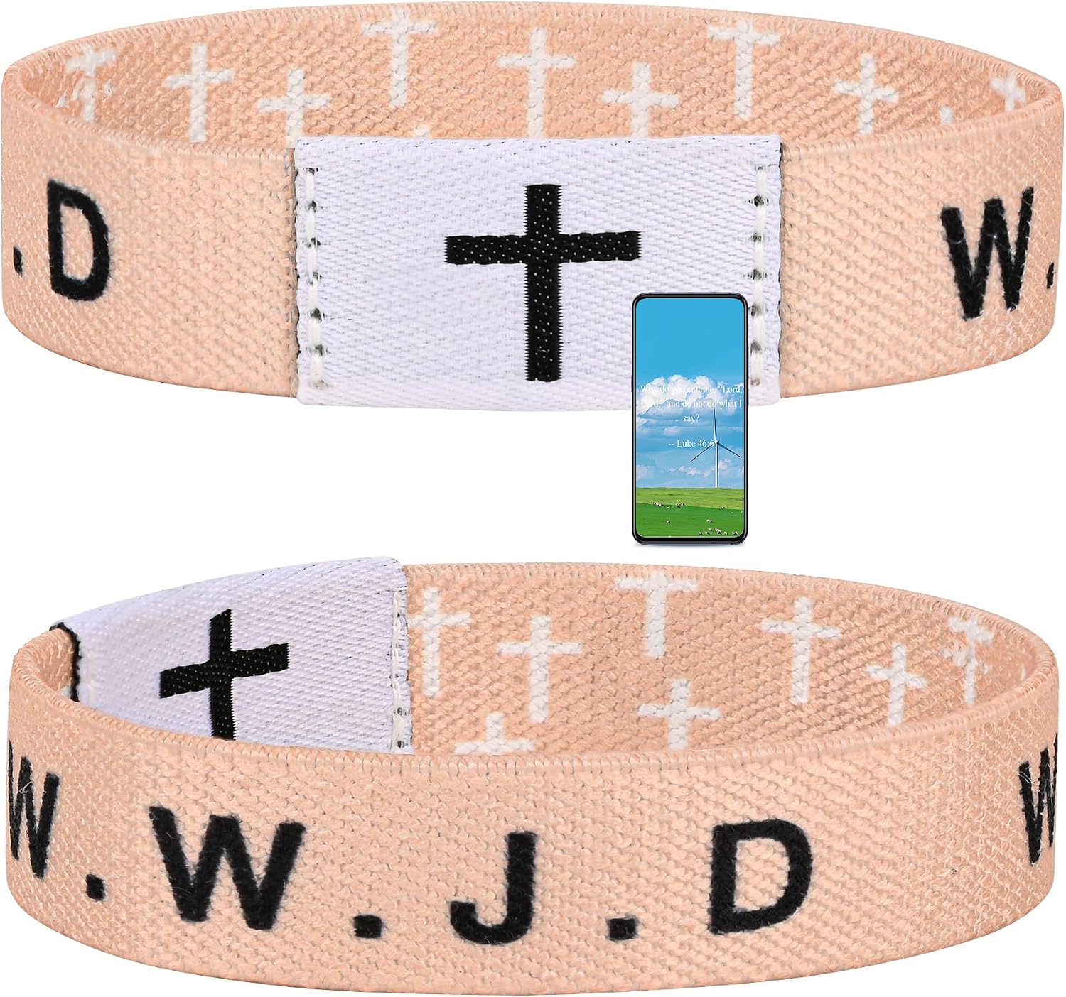 Daily Bible Verse WWJD Bracelet, Christian Faith Wristband for Women and Men, Jesus Gift Bracelet