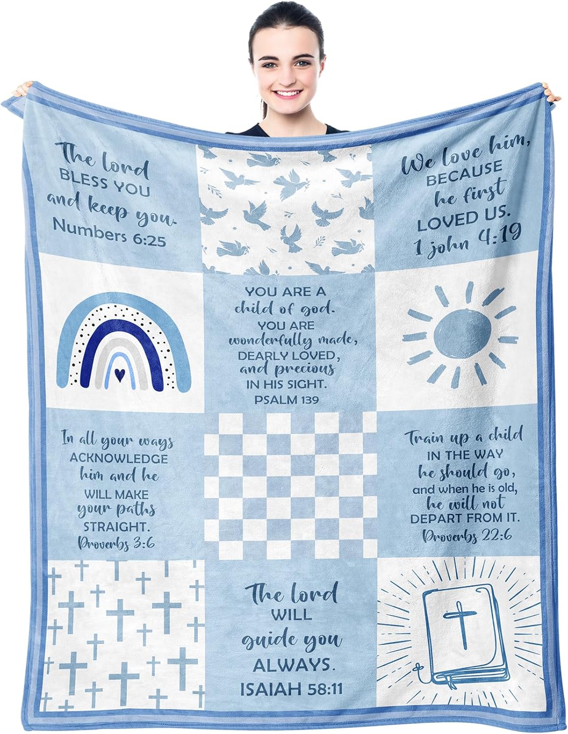 Man of God" Blanket 60"×50" – Christian Bible Verse Throw, Faith Gift for Men, Dad, Husband & Him