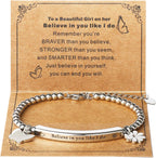 God Is Within Her" Christian Bracelet for Women – Bible Verse Cross & Butterfly Charm, Stainless Steel Faith Gift