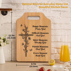 Christian Bamboo Cutting Board with Bible Verse – Engraved Cross Charcuterie & Kitchen Decor, Faith Gift for Her