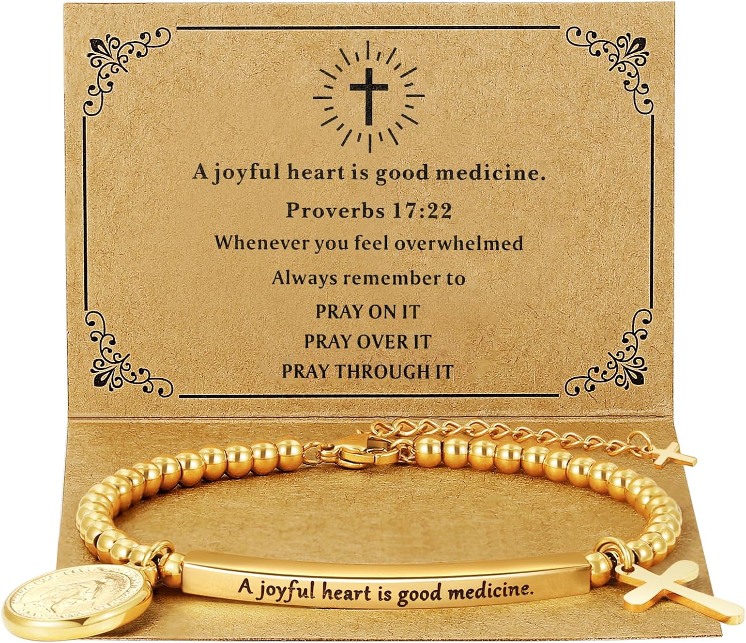 God Is Within Her" Christian Bracelet for Women – Bible Verse Cross & Butterfly Charm, Stainless Steel Faith Gift