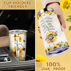 Sunflower Faith Gift Set for Women, Christian Tumbler and Necklace - Gift Box