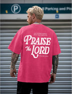 Christian Jesus Shirts for Men Religious Praise the Lord Bible Verse Shirt Oversized Graphic Tees Acid Wash Tshirt