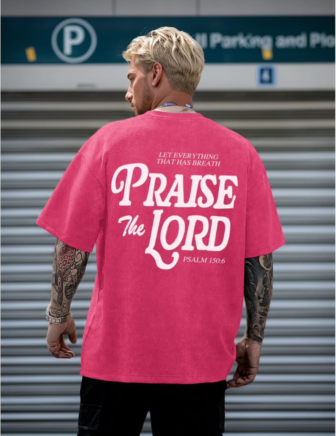 Christian Jesus Shirts for Men Religious Praise the Lord Bible Verse Shirt Oversized Graphic Tees Acid Wash Tshirt