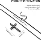 Soccer Cross Necklace for Boys, Stainless Steel Bible Verse Pendant, Christian Gift for Him
