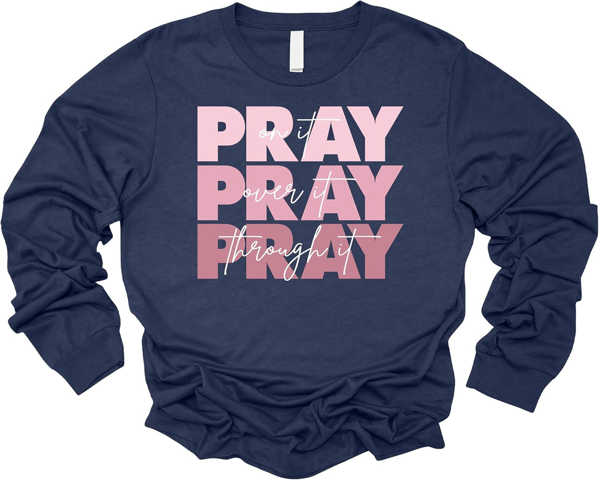 | Christian Shirts for Women | Pray on It Tee | Faith Shirts for Girl | Christian T-Shirts for Her