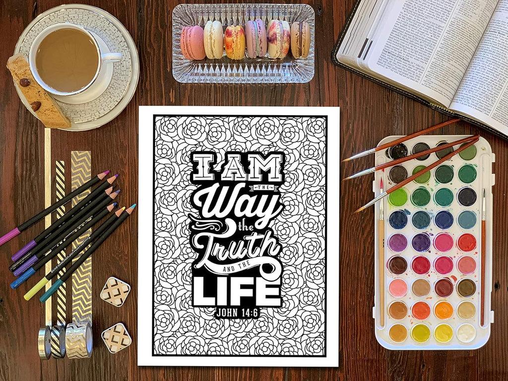 Color the Words of Jesus" Christian Coloring Book – Adult Bible Verse Coloring for Relaxation & Faith